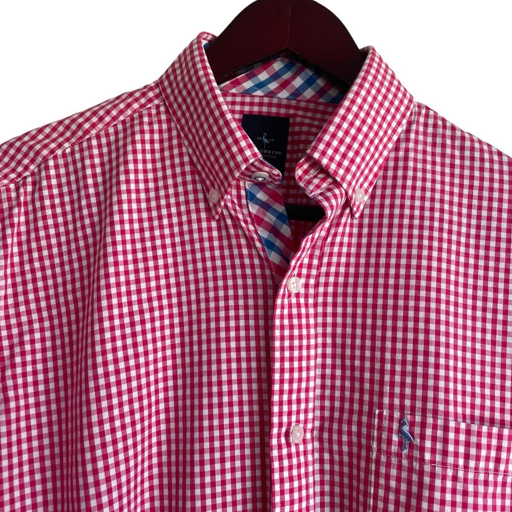 TailorByrd Mens Shirt M Pink Checked Button Up‎ Preppy Contrast Office Travel - Picture 6 of 11